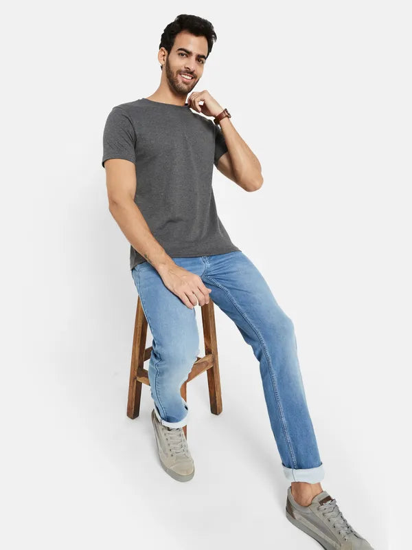 Octave Men Regular Fit Mid-Rise Light Fade Cotton Stretchable Jeans