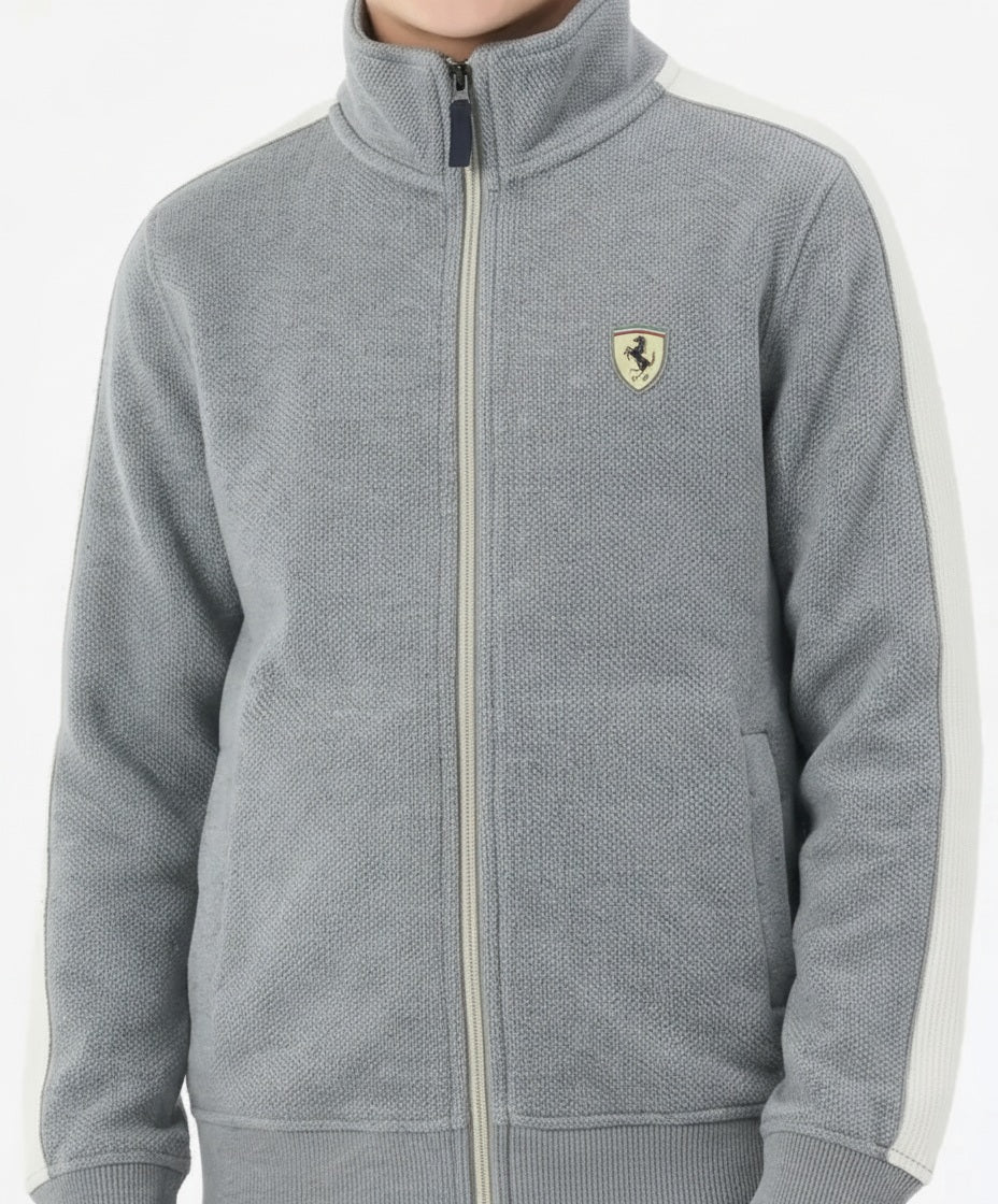 Boy Solid Mandarin Neck TrackSuits