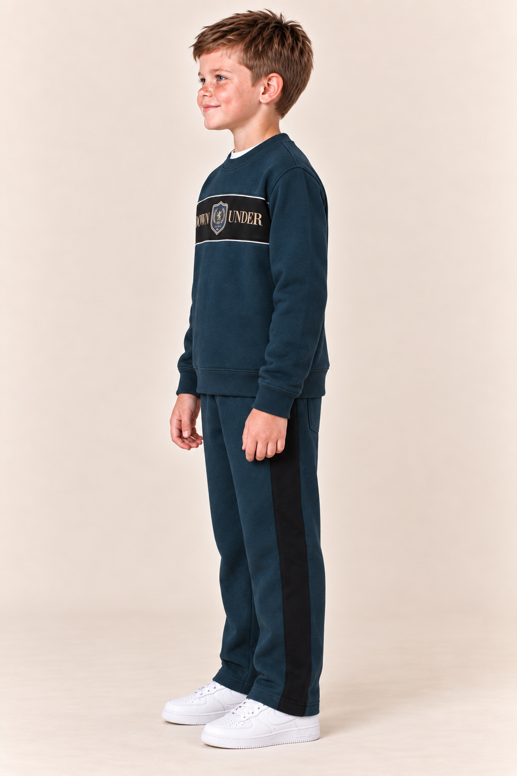 Junior Boys Pacific Cotton Brushed Fleece Tracksuit – Regular Fit Sweatshirt & Joggers Set