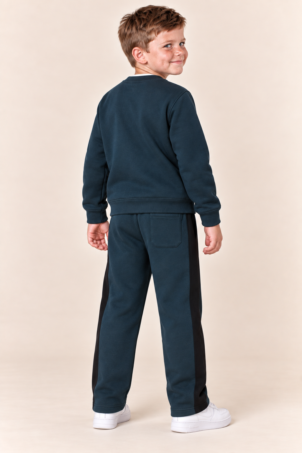 Junior Boys Pacific Cotton Brushed Fleece Tracksuit – Regular Fit Sweatshirt & Joggers Set
