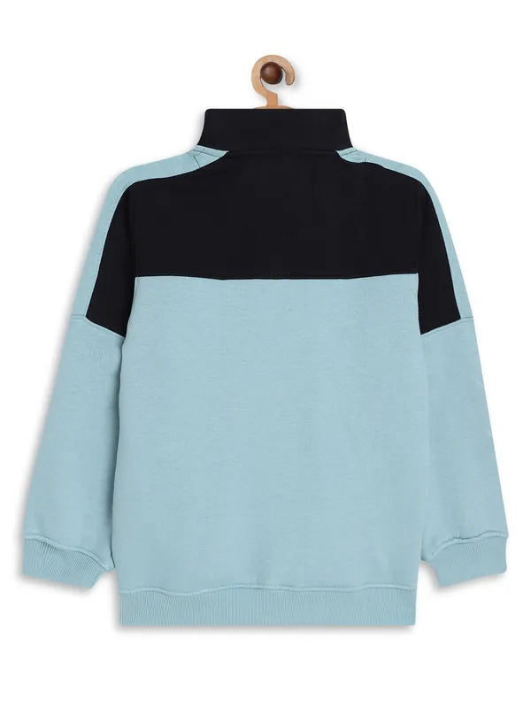 Octave Boys Blue Black Colourblocked Cotton Tracksuits
