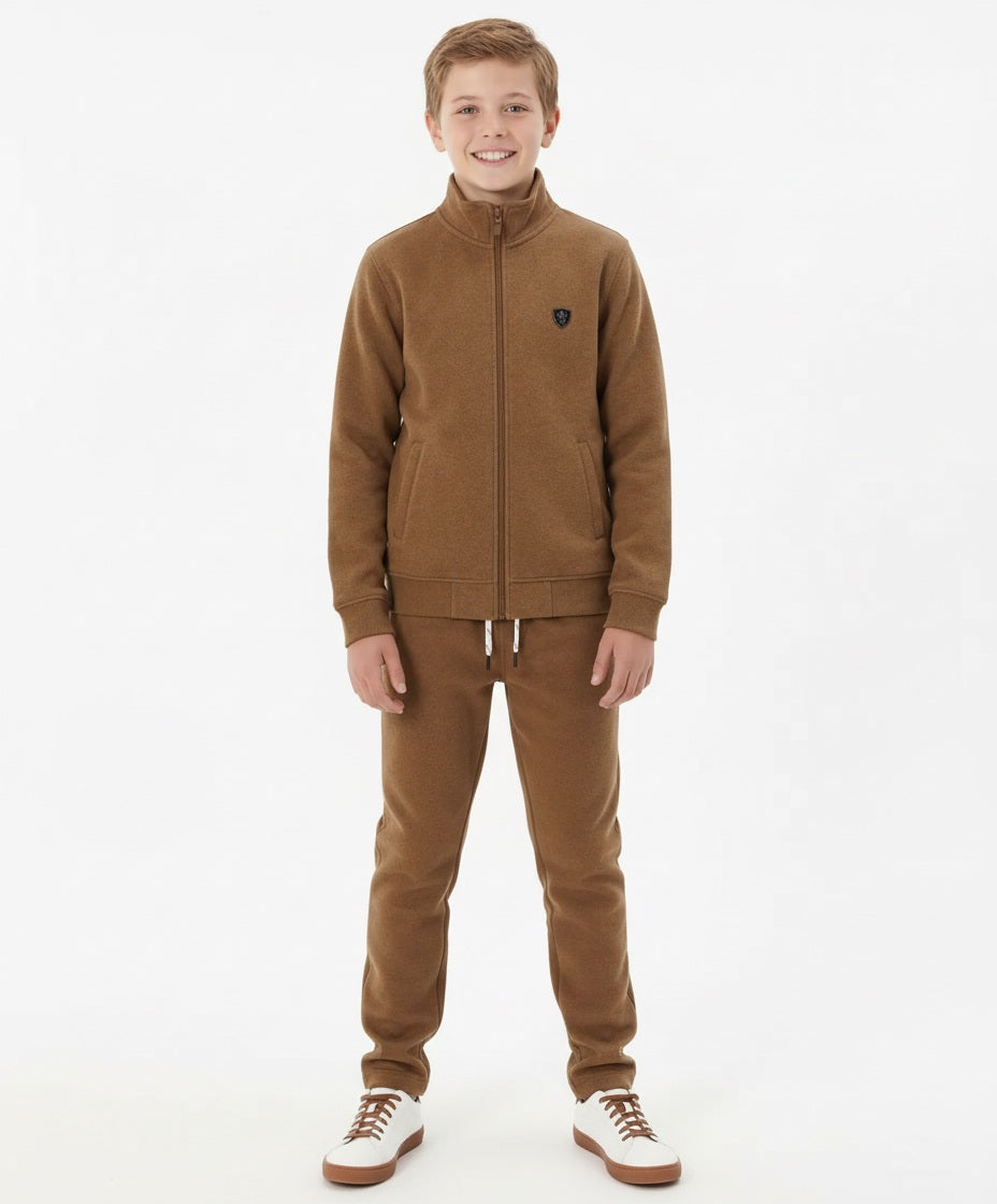Boy Solid Mandarin Neck TrackSuits