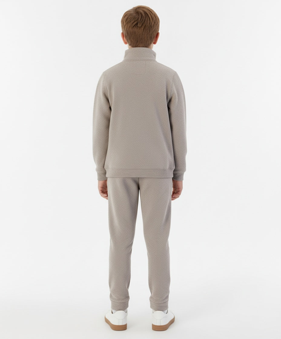 Boy Solid Mandarin Neck TrackSuits