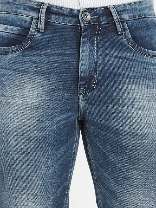 Men Blue Heavy Fade Stretchable Jeans