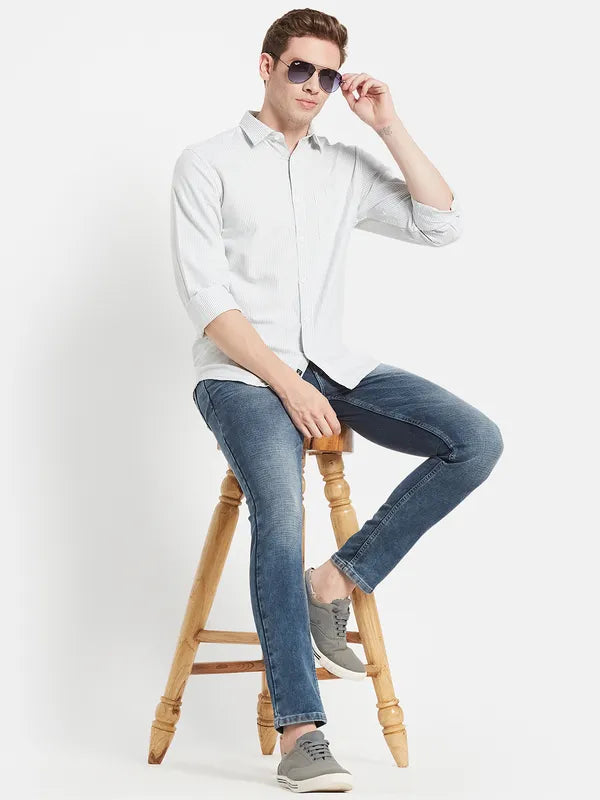 Men Blue Heavy Fade Stretchable Jeans