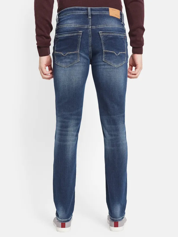 Men Blue Light Fade Stretchable Jeans