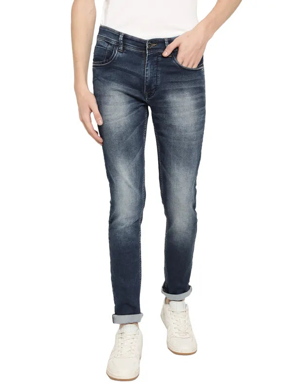 Octave Men Blue Heavy Fade Stretchable Jeans