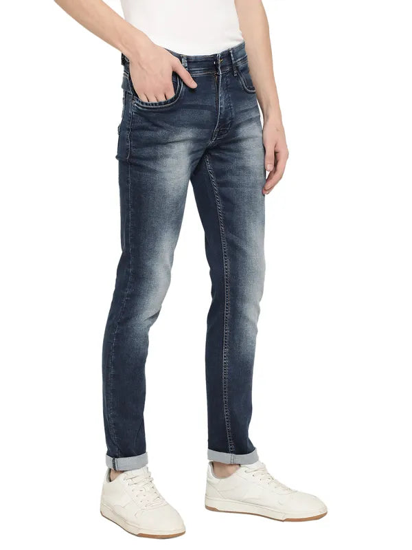 Octave Men Blue Heavy Fade Stretchable Jeans