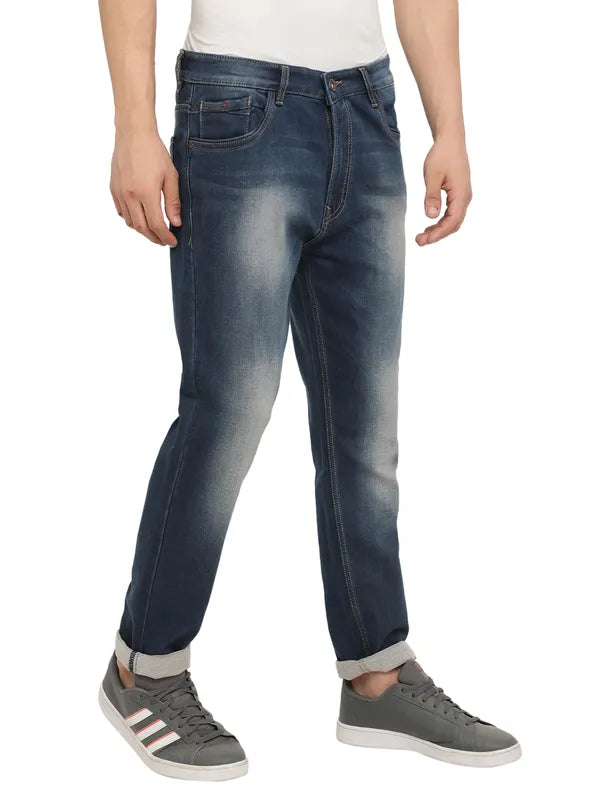 Octave Men Navy Blue Heavy Fade Stretchable Jeans