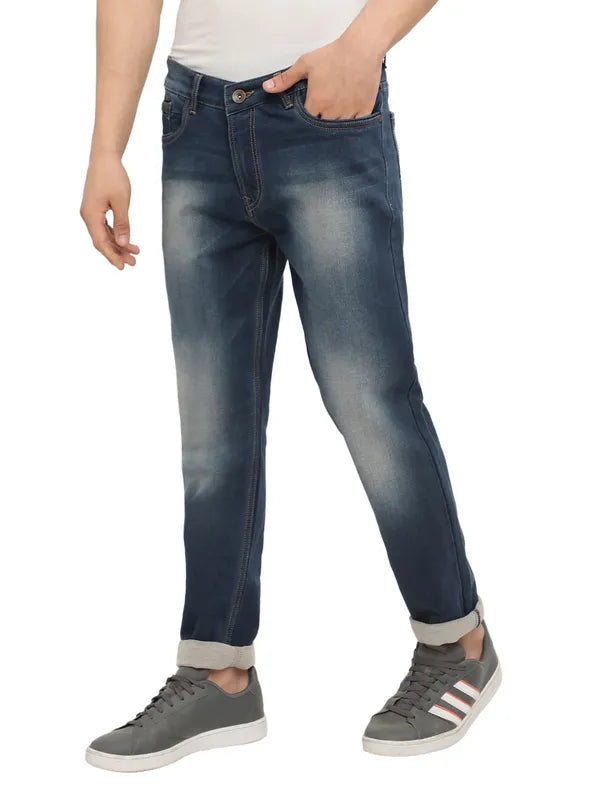 Octave Men Navy Blue Heavy Fade Stretchable Jeans