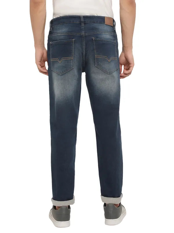 Octave Men Navy Blue Heavy Fade Stretchable Jeans