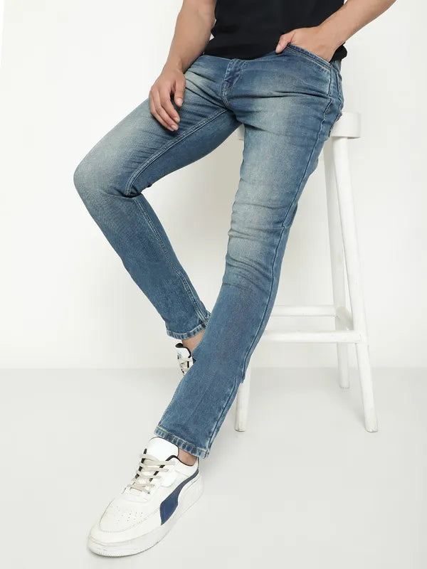 Octave Men Regular Fit Heavy Fade Stretchable Cotton Jeans