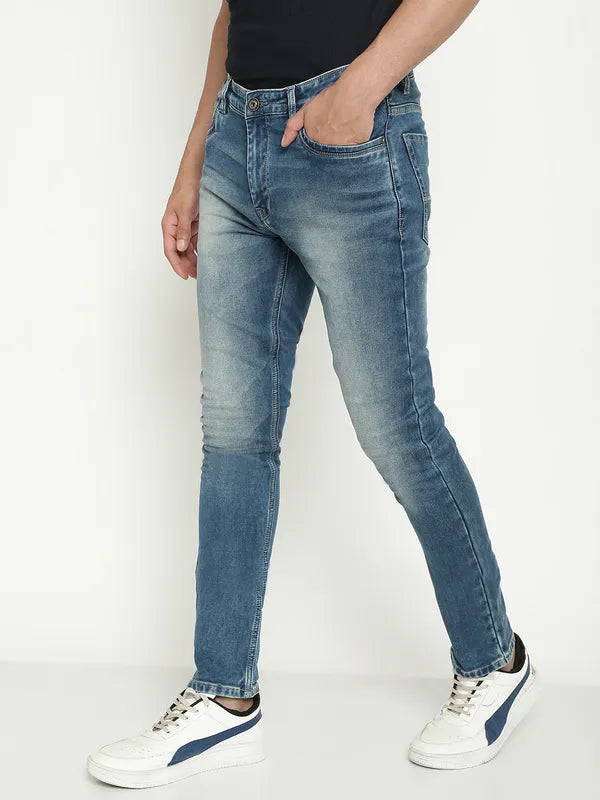 Octave Men Regular Fit Heavy Fade Stretchable Cotton Jeans