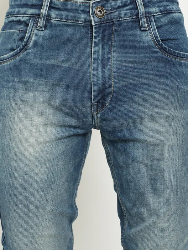 Octave Men Regular Fit Heavy Fade Stretchable Cotton Jeans