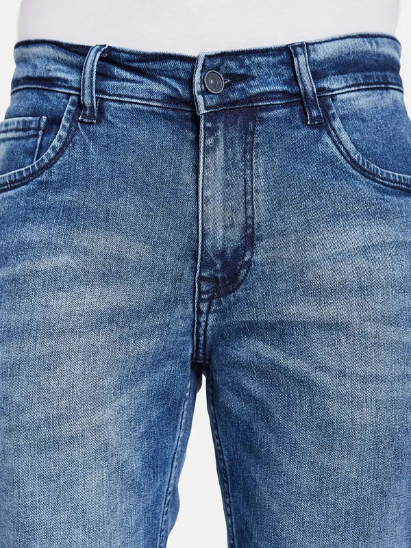 Octave Men Mid Rise Skinny Fit Clean Look Heavy Fade Stretchable Jeans