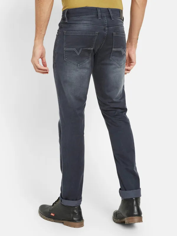 Octave Men Regular Fit Mid-Rise Light Fade Cotton Stretchable Jeans