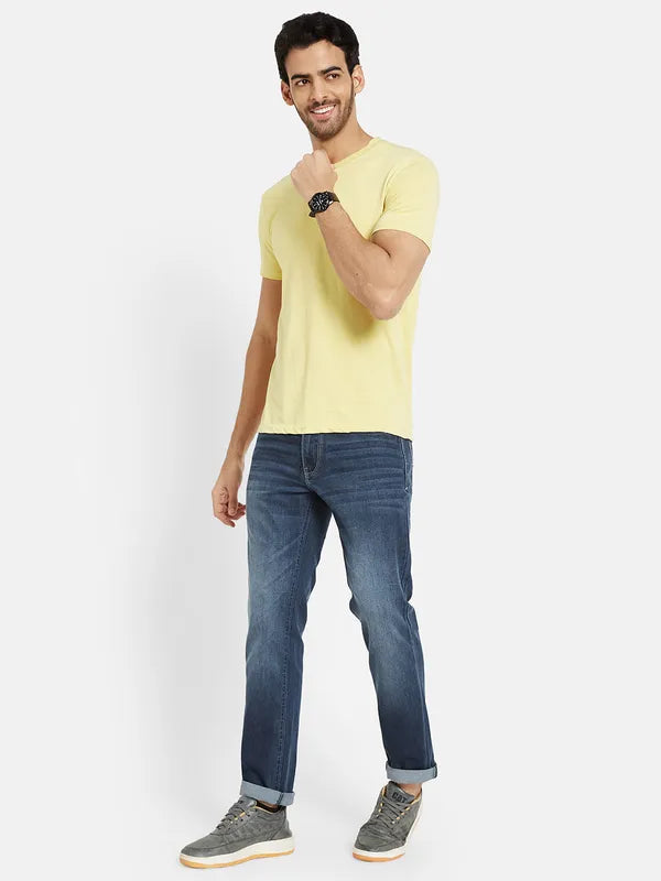 Octave Men Blue Heavy Fade Stretchable Jeans