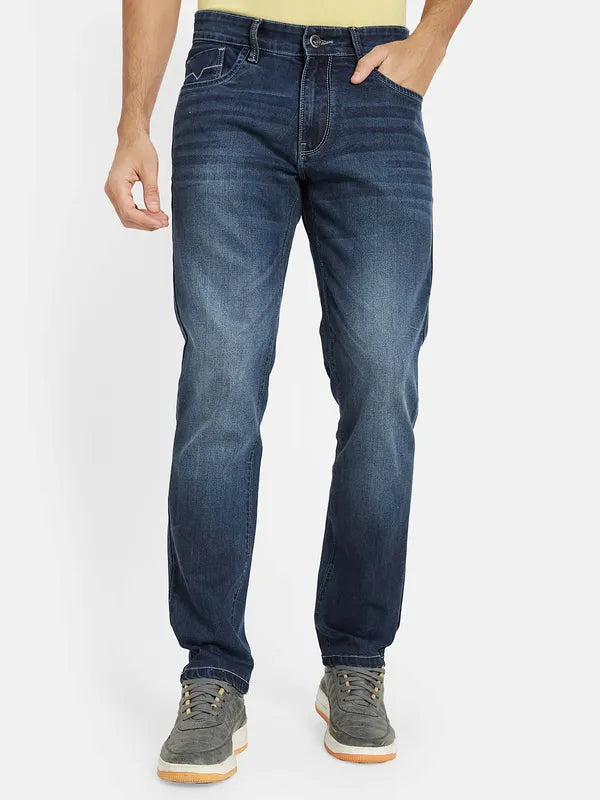Octave Men Blue Heavy Fade Stretchable Jeans