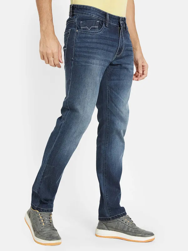 Octave Men Blue Heavy Fade Stretchable Jeans