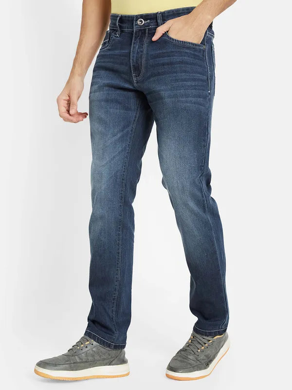 Octave Men Blue Heavy Fade Stretchable Jeans
