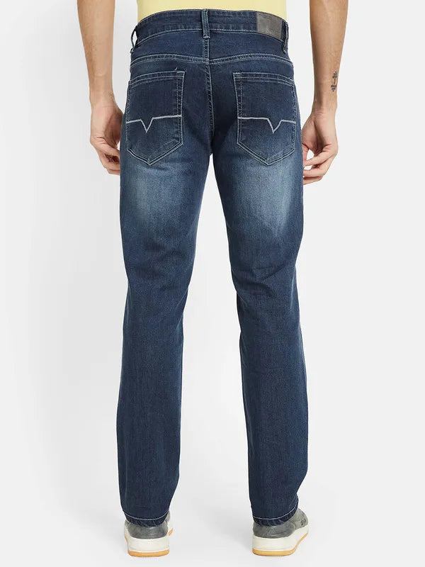 Octave Men Blue Heavy Fade Stretchable Jeans