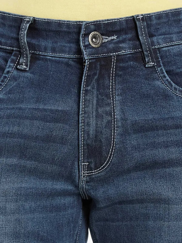 Octave Men Blue Heavy Fade Stretchable Jeans