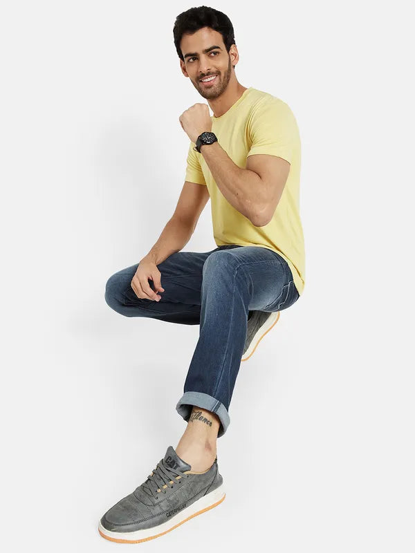 Octave Men Blue Heavy Fade Stretchable Jeans