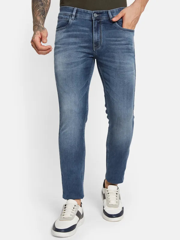Octave Men Skinny Fit Low Distress Light Fade Stretchable Jeans