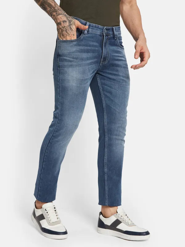 Octave Men Skinny Fit Low Distress Light Fade Stretchable Jeans