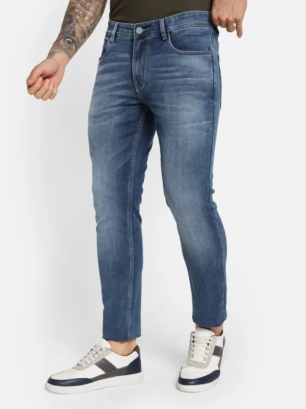 Octave Men Skinny Fit Low Distress Light Fade Stretchable Jeans