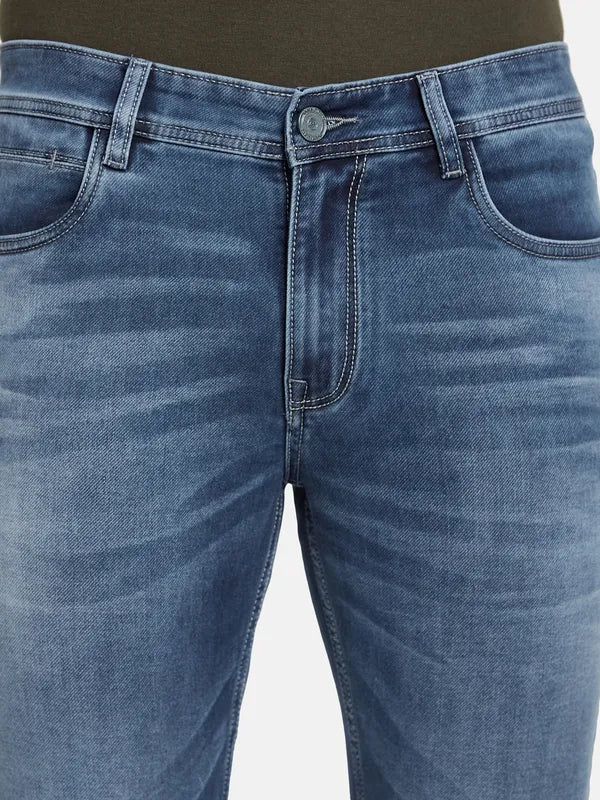 Octave Men Skinny Fit Low Distress Light Fade Stretchable Jeans