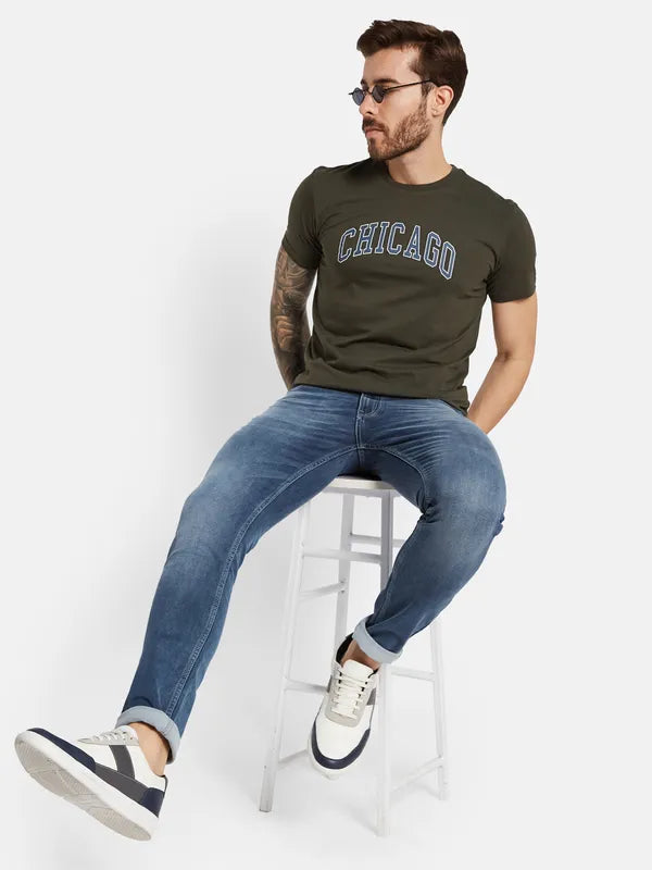 Octave Men Skinny Fit Low Distress Light Fade Stretchable Jeans