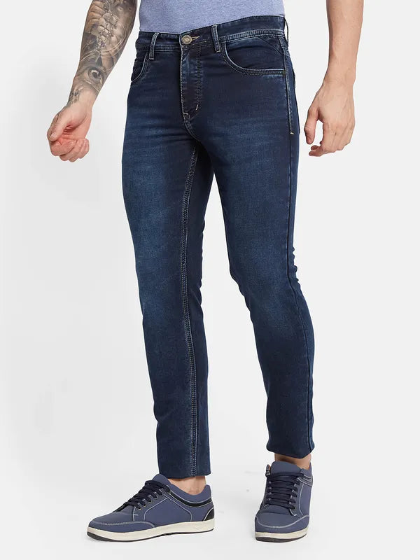 Octave Men Skinny Fit Mid-Rise Light Fade Cotton Jeans