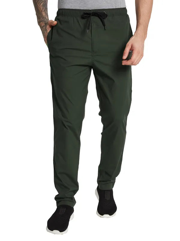 Octave Men Solid Regular Fit Mid-Rise Cotton Regular Track Pants