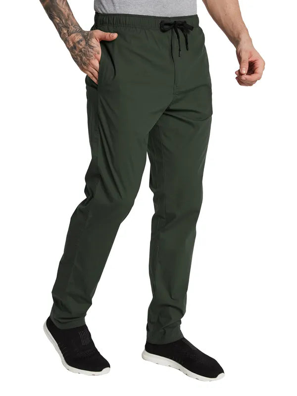 Octave Men Solid Regular Fit Mid-Rise Cotton Regular Track Pants