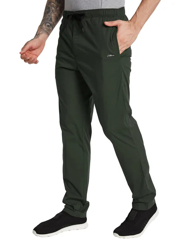 Octave Men Solid Regular Fit Mid-Rise Cotton Regular Track Pants