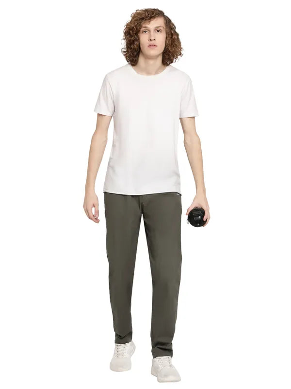 Octave Men Olive-Colored Cotton Track Pants
