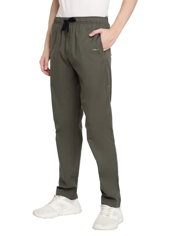 Octave Men Olive-Colored Cotton Track Pants