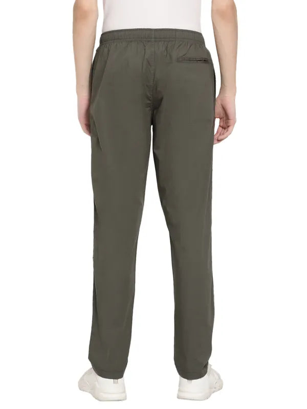 Octave Men Olive-Colored Cotton Track Pants