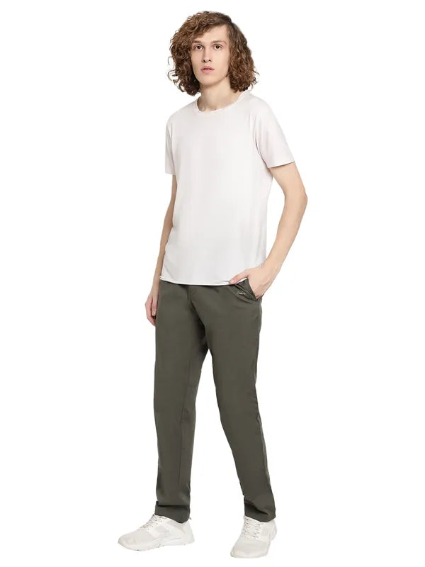 Octave Men Olive-Colored Cotton Track Pants