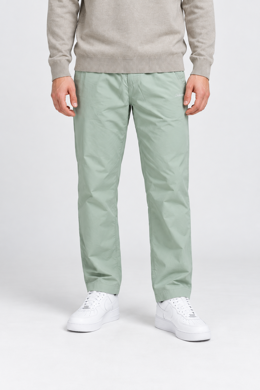 Men’s Poplin Sage Lower in Duck Colour – Regular Fit Woven Casual Pants