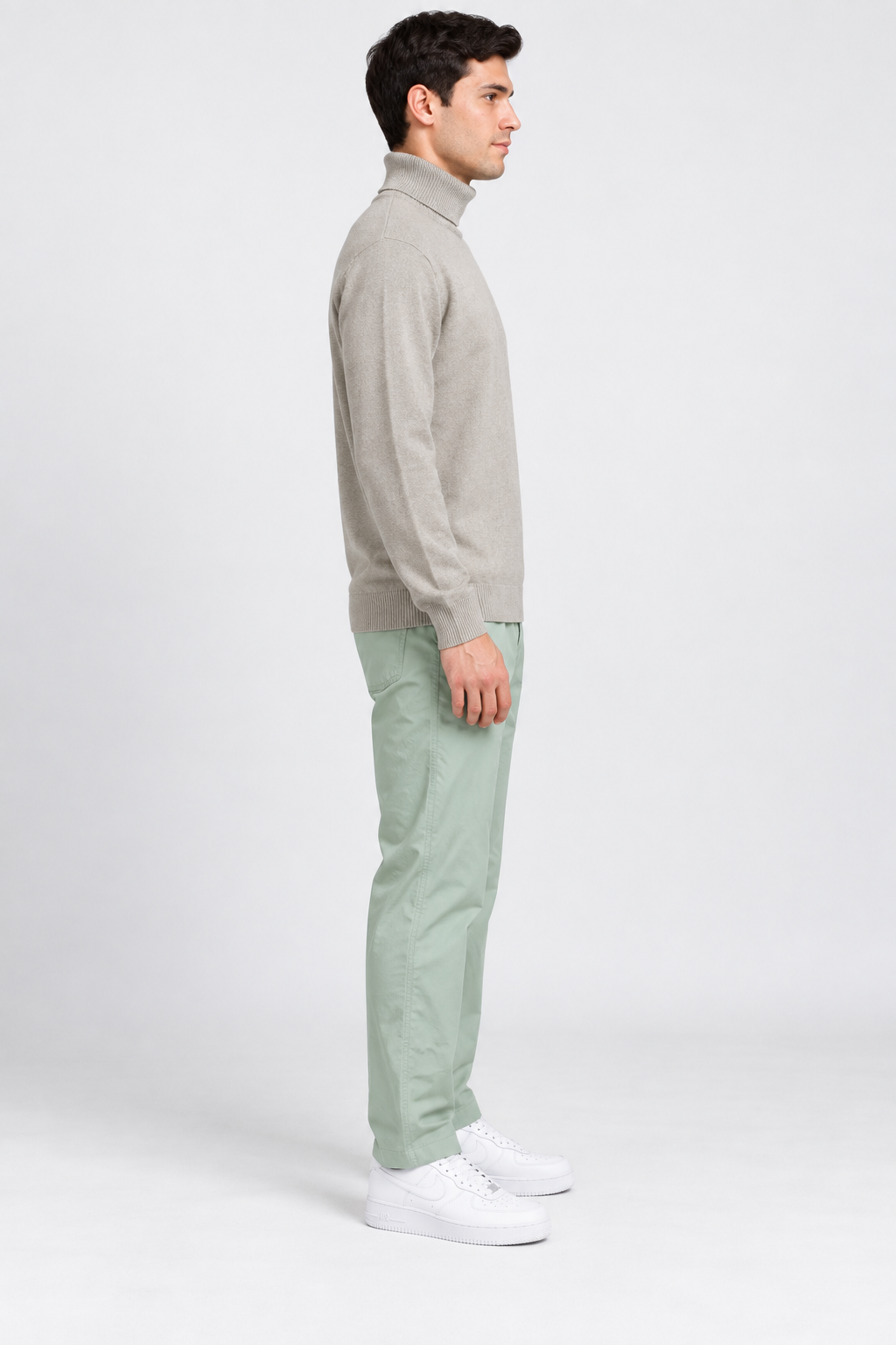 Men’s Poplin Sage Lower in Duck Colour – Regular Fit Woven Casual Pants