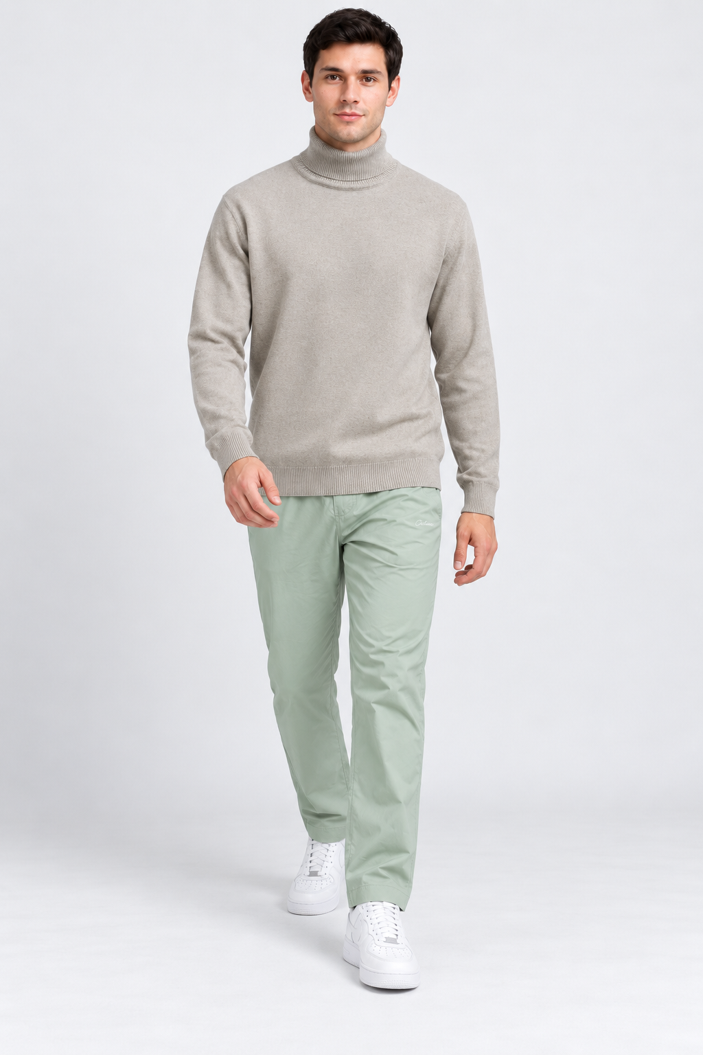 Men’s Poplin Sage Lower in Duck Colour – Regular Fit Woven Casual Pants