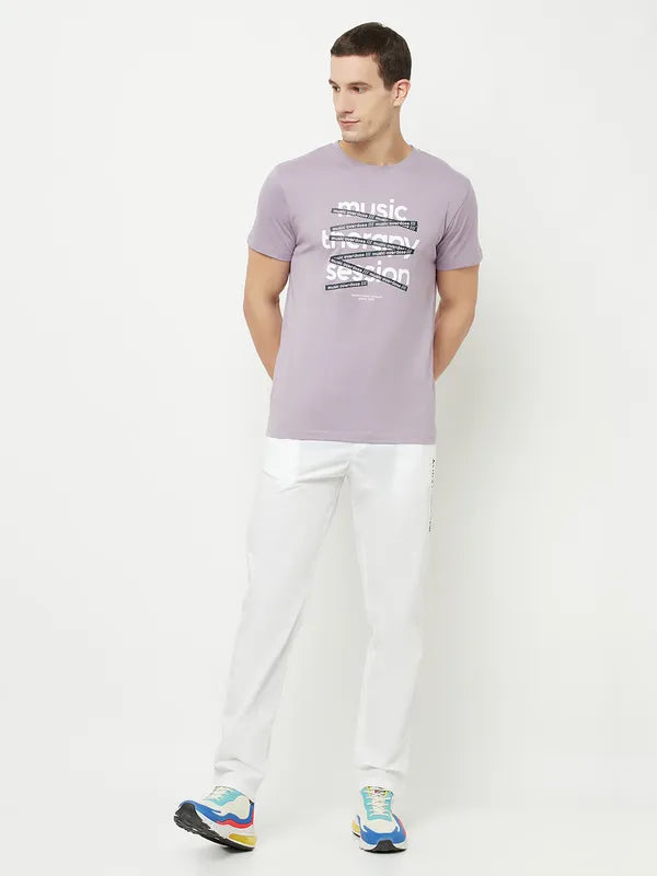 Octave Men White Solid Track Pants