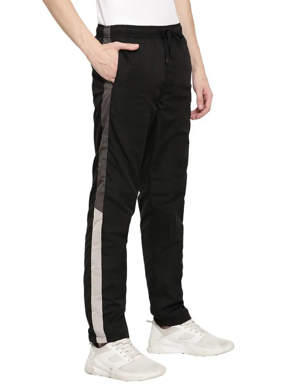 Octave Men Black Cotton Track Pants