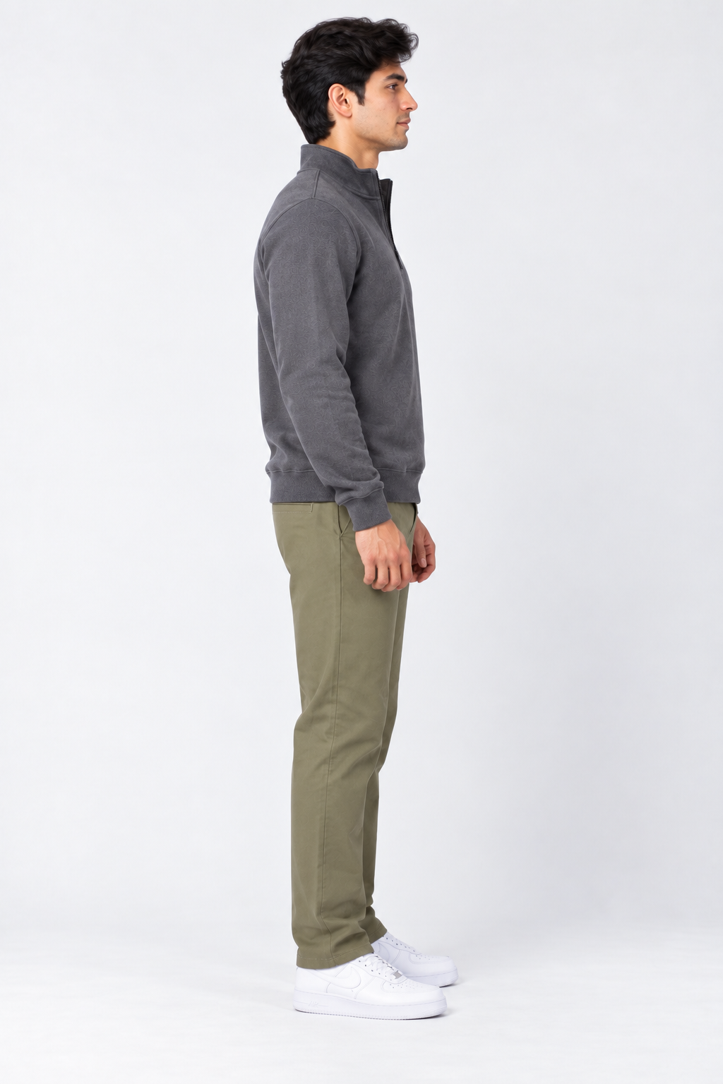 Men’s Regular Fit Woven Cotton Blend Jersey Lower – Light Olive