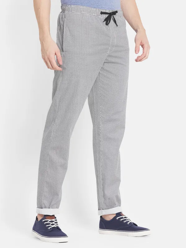 Men Grey Printed Cotton Track Pants