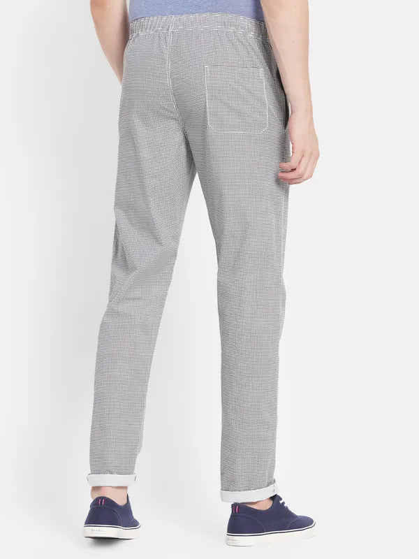 Men Grey Printed Cotton Track Pants