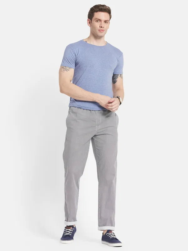 Men Grey Printed Cotton Track Pants