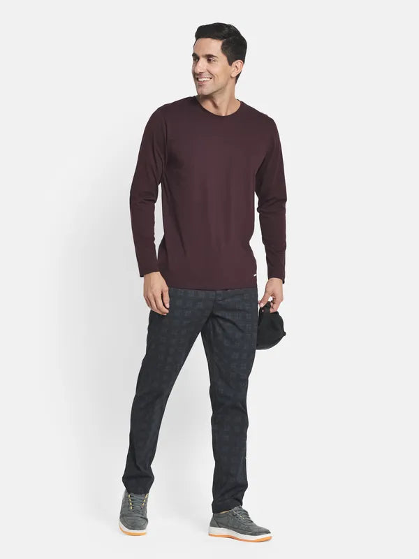 Men Black Checked Cotton Track Pants